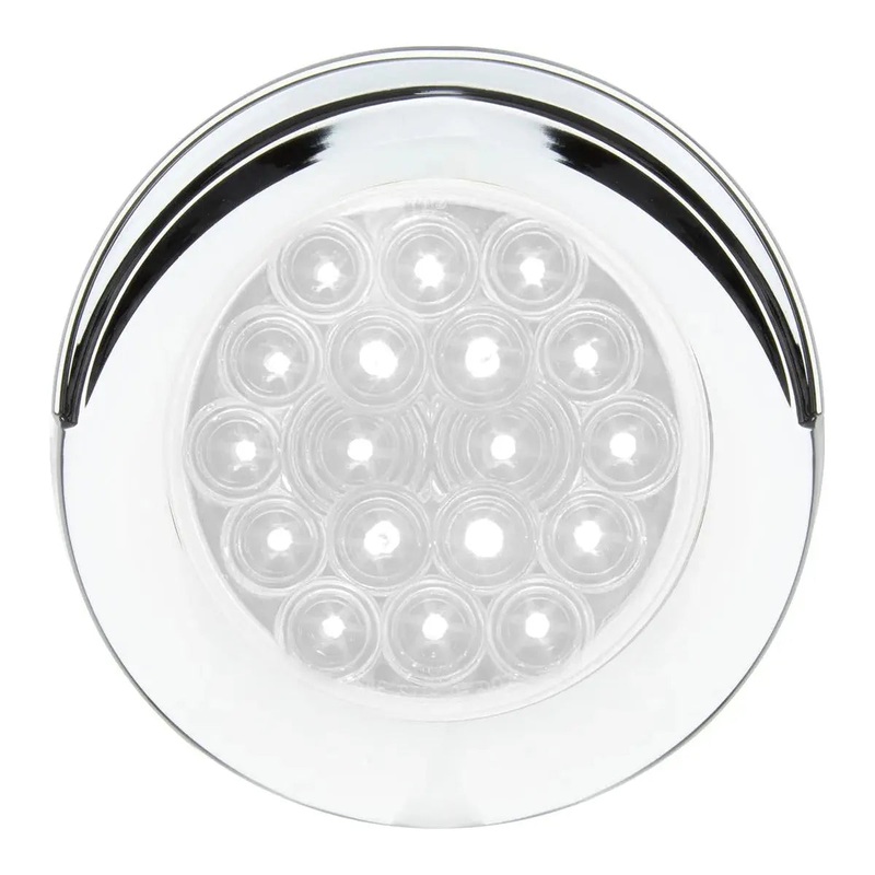 4 FLEET WHITE/CLEAR 18 LED SURFACE MT. W/VISOR BEZEL, 3 WIRES
