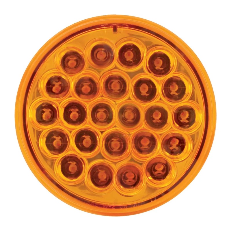 4 PEARL AMBER/AMBER 24-LED 6-PULSE STROBE LIGHT, 9V-36V