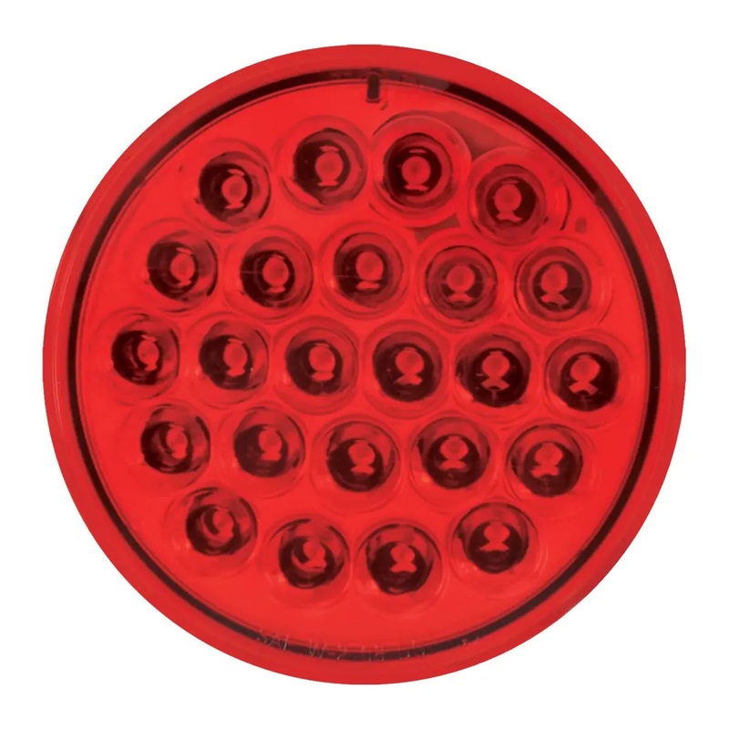 4 PEARL RED/RED 24-LED 6-PULSE STROBE LIGHT, 9V-36V