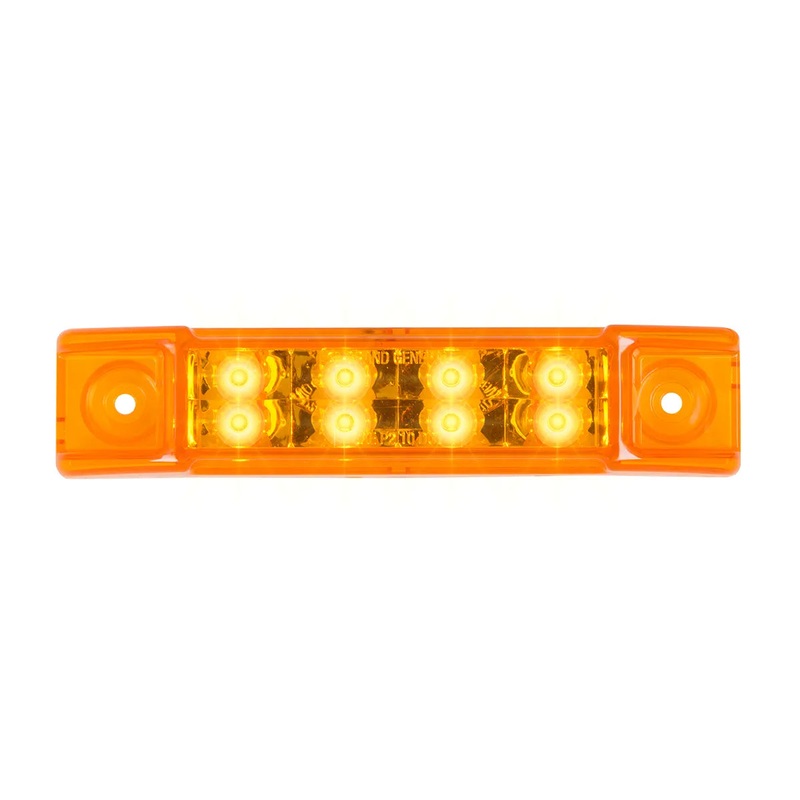 6L RECT. PEARL AMBER/AMBER 8 LED LIGHT, HIGH/LOW 3 WIRES