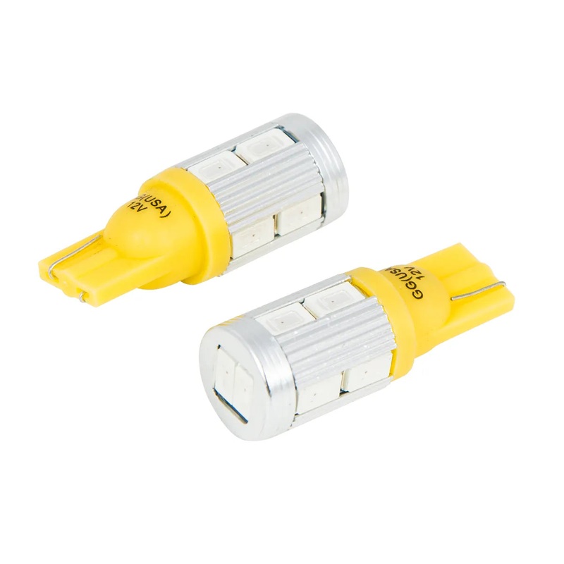 70610 #194/168 AMBER 10LED HEATSINK TOWER STYLE LIGHT BULBS, 12V