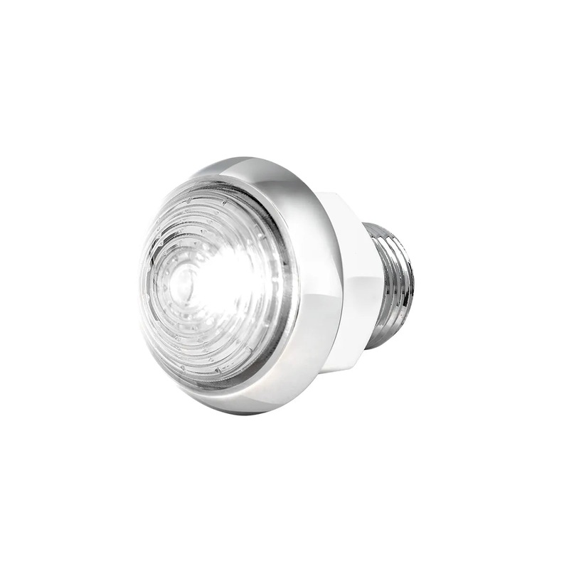 75342 1-1/4 WHITE/CLR CLASSIC 1LED DUAL FUN. LIGHT W/ CR. HOUSING