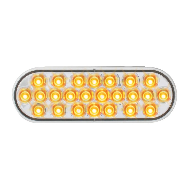 76471 #1 OVAL PEARL AMBER/CLEAR 24 LED STROBE LIGHT, 9~36V