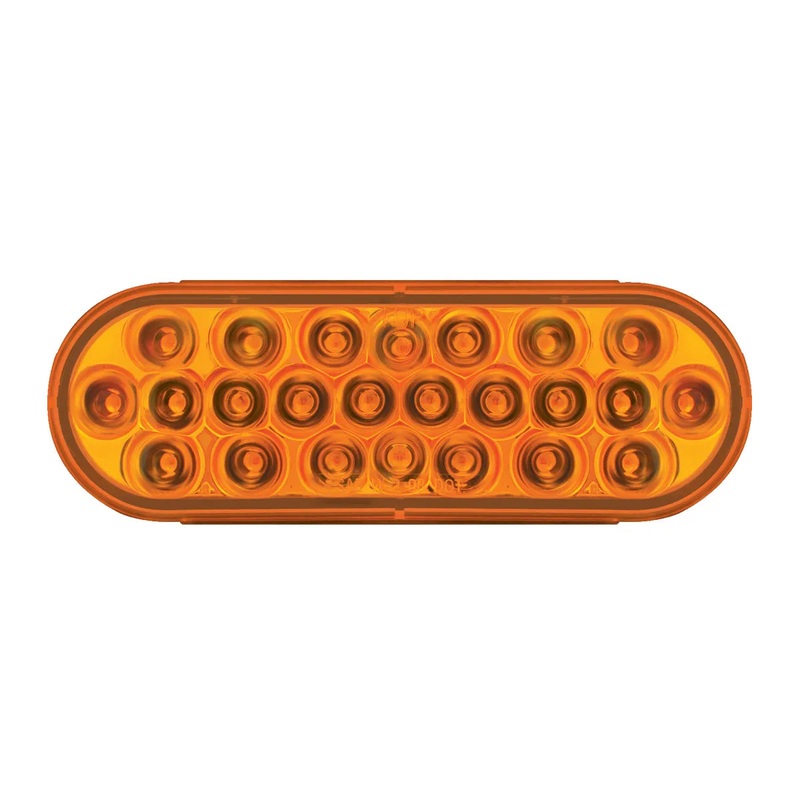 76472 #2 OVAL PEARL AMBER LED STROBE LIGHT, AMBER LENS, 9~36V