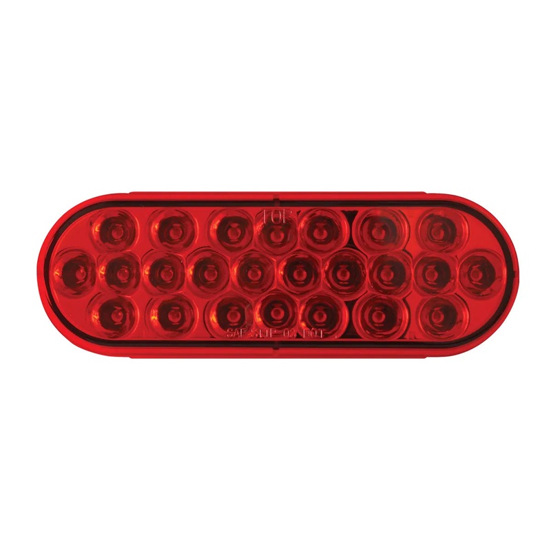 76476 #2 OVAL PEARL RED LED STROBE LIGHT, RED LENS, 9~36V