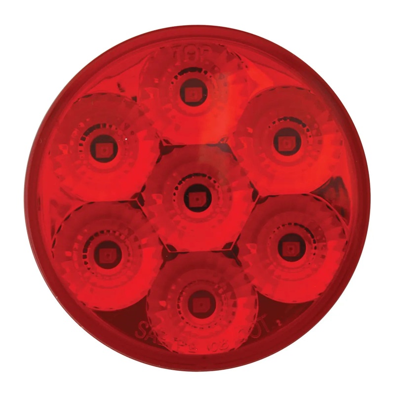 76662BP 2.5 LOW PROFILE SPYDER RED 7 LED MARKER LIGHT, RED LENS