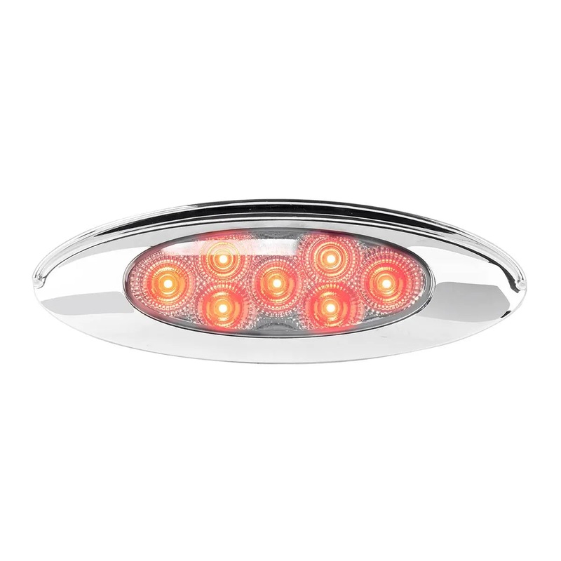 77838 ULTRA THIN SPYDER Y2K RED/CLEAR 7 LED LIGHT W/VISOR, HIGH/LOW