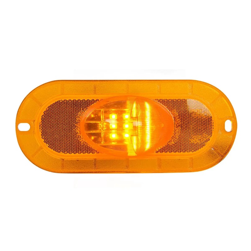 79998 OVAL AMBER/AMBER SIDE MARKER/ TURN 9 LED LIGHT W/REFLEX LENS