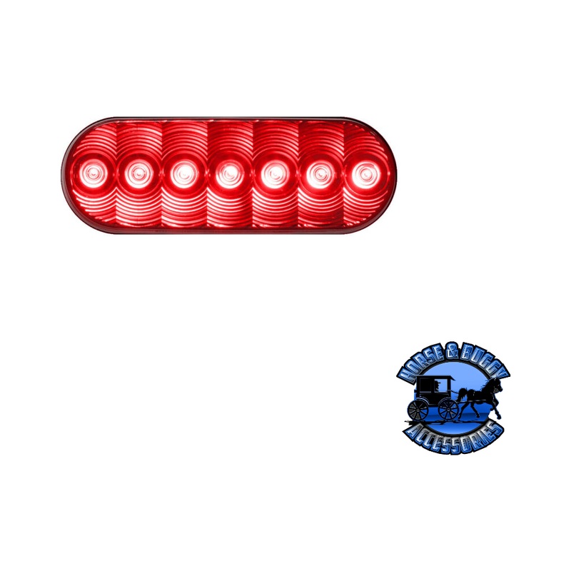821R-7 6.5×2.25 Red LED Stop/Turn/Tail, Oval, Grommet-Mount