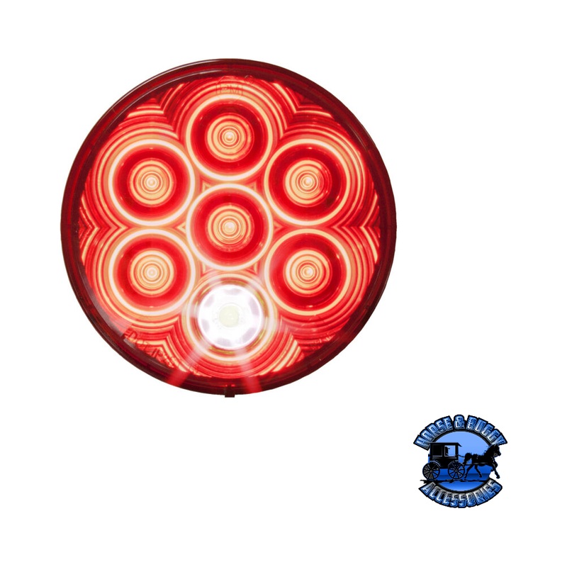 882K-7 4 Red and White LED Stop/Turn/Tail, & Back-Up Light, Round, Grommet-Mount w/ Plug, Kit