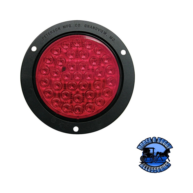 M418R-P 4 Red LED Stop/Turn/Tail, Round, 36 Diodes, w/ Flange & Adapter Plug, Bulk Pack