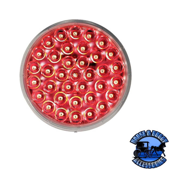 M817CR-36 4 Red Clear Lens LED Stop/Turn/Tail, Round, 36 Diode, AMP Housing, bulk pack
