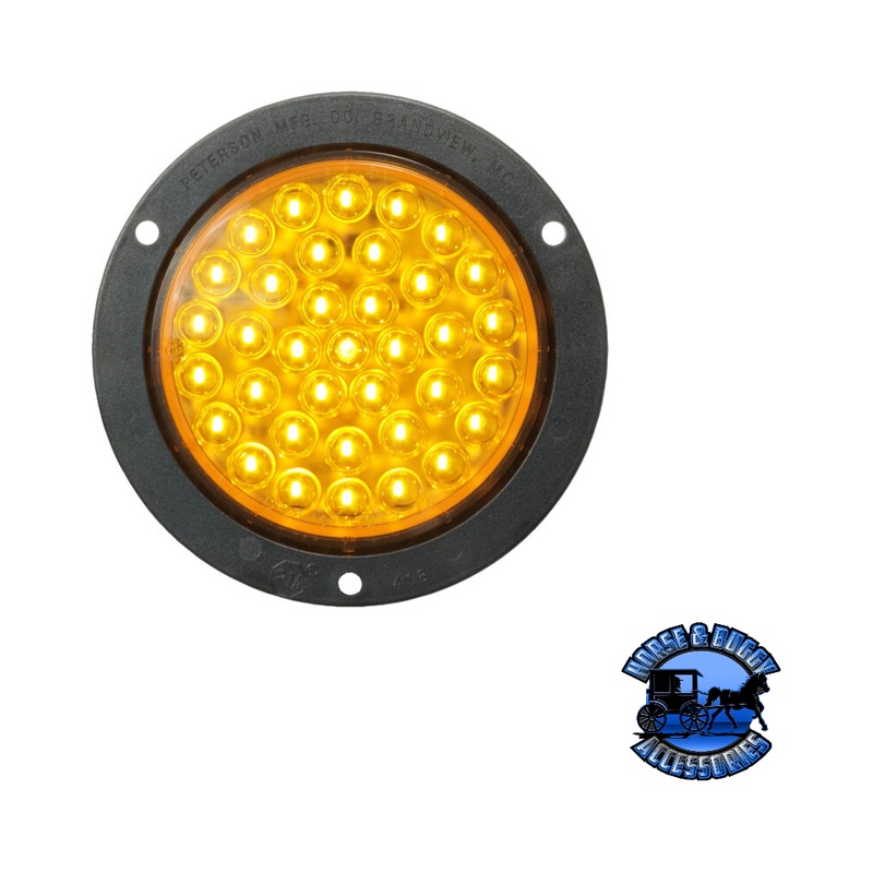 M818A-36 4 Amber LED Turn Signal, Front & Rear, Round, AMP, Flange-Mount
