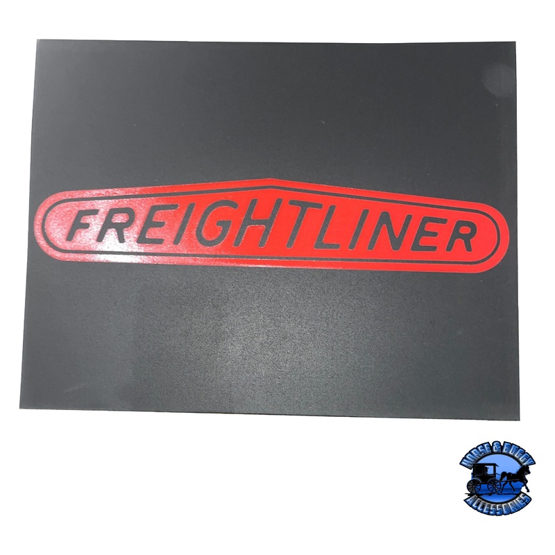 MUD-001814-140 1/4” FREIGHTLINER FRONT FENDER MUDFLAP W/ RED LOGO