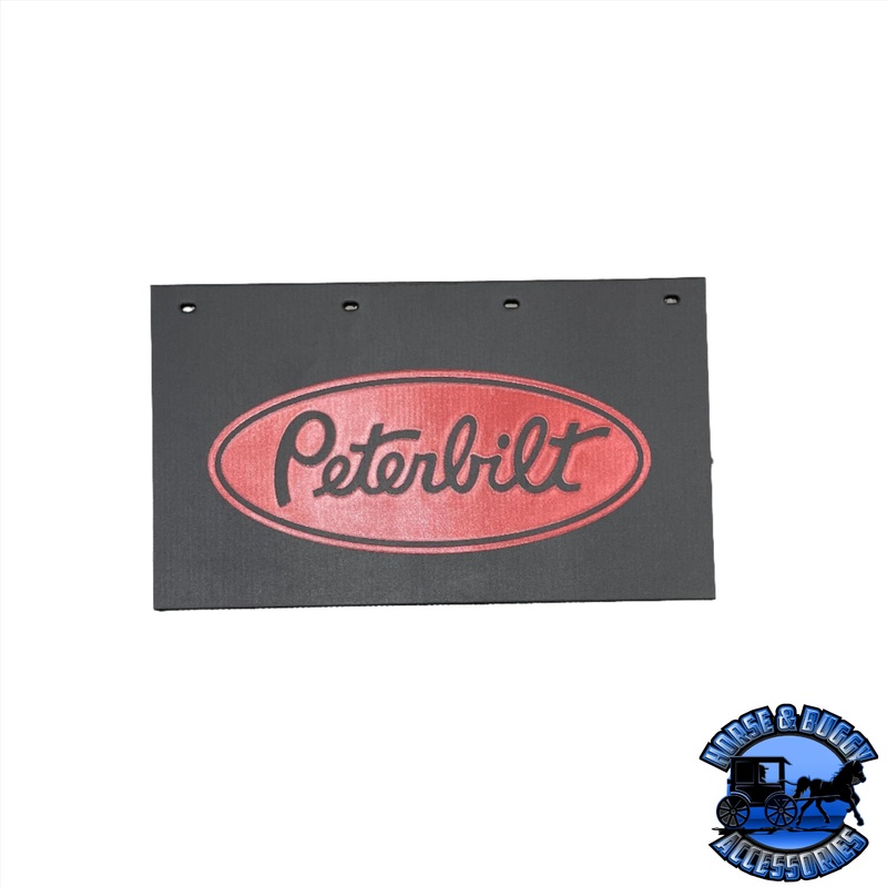 MUD-382414-101 3/8” BLACK RUBBER MUDFLAP FOR BATTERY BOX W/ PETE RED LOGO (24” X 14”)