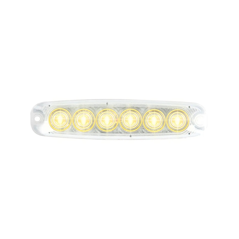 5-1/8 ULTRA THIN AMBER/CLEAR 6 LED STROBE LIGHT,