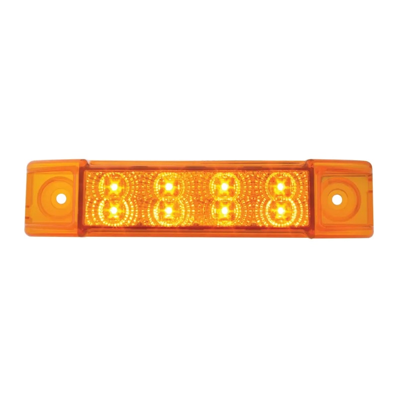 6L RECT. SPYDER AMBER/CLEAR 8-LED MARKER/CLEARANCE LIGHT
