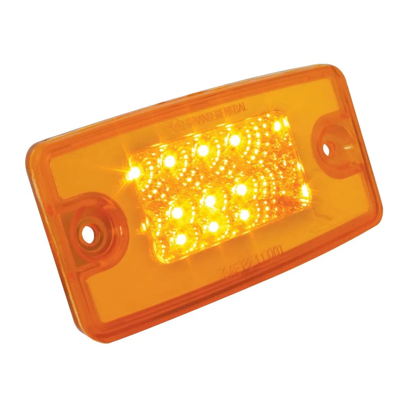 76320 RECT. SPYDER AMBER/AMBER 8 LED FOR FL VISOR/CAB MARKER LIGHT
