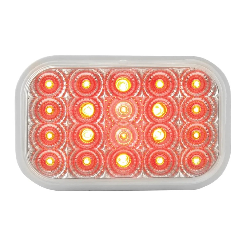 77014BP Rectangular Spyder LED Light (RED/CLEAR) #77014BP