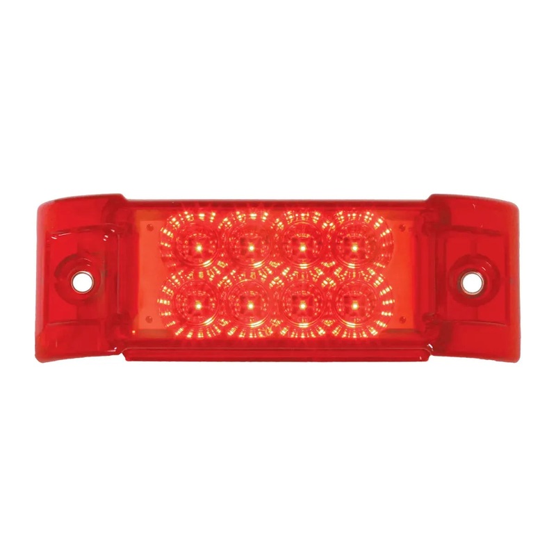 77662 RECT. SPYDER RED/RED 8-LED MARKER SEALED LIGHT
