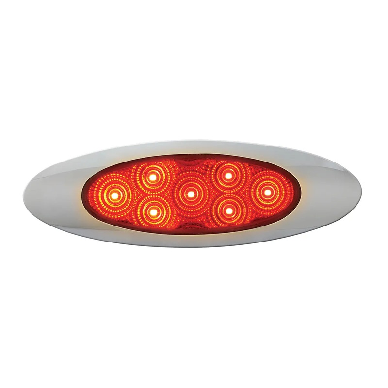 77848 ULTRA THIN SPYDER Y2K RED/ CLEAR 7 LED LIGHT, HIGH/LOW 3W