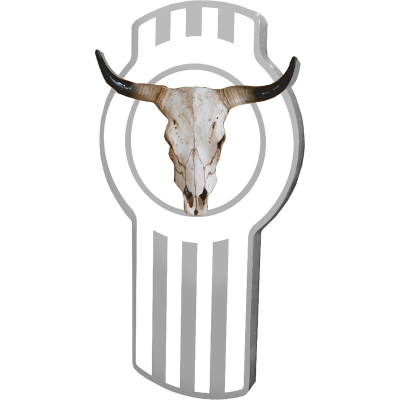 CK-EMKBH-108 Kenworth Emblem Bull Shape Emblem – White 108