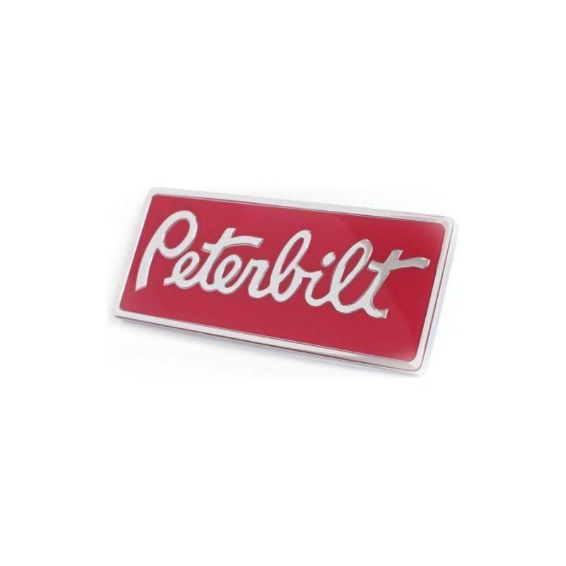 CK-EMPR-CR PETERBILT RECTANGULAR EMBLEM CHROME/RED-460