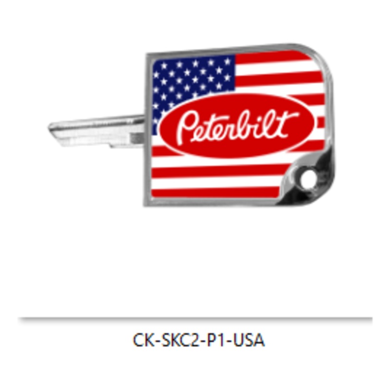 CK-SKC1-P1-USA Rectangular Big Key Cover, PB Logo – US Flag Red/Chrome