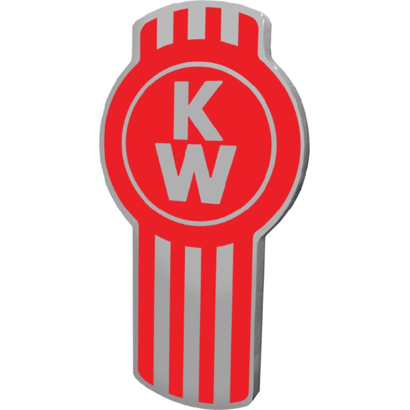 KENWORTH EMBLEM CHROME/RED (440)