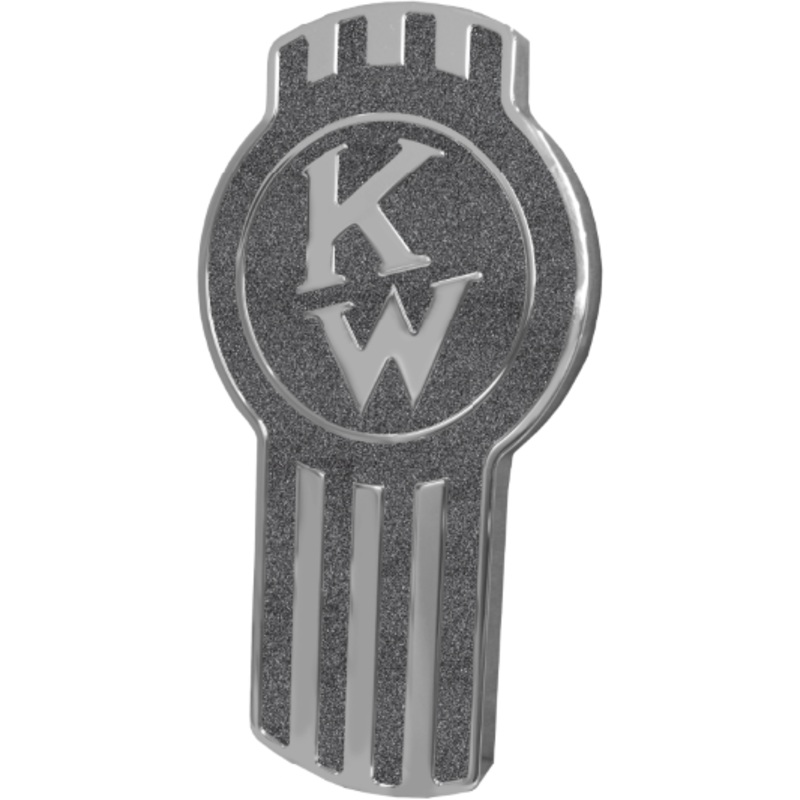 KENWORTH EMBLEM ENGRAVED OLD STYLE BLACK METALLIC 195