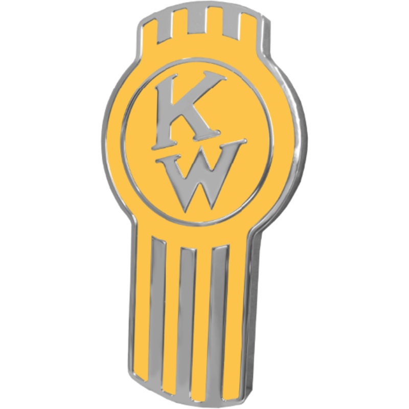 KENWORTH EMBLEM ENGRAVED OLD STYLE YELLOW 220
