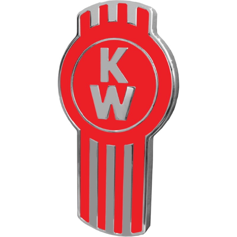 KENWORTH EMBLEM ENGRAVED RED/CHROME 440