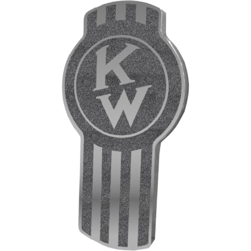 KENWORTH EMBLEM OLD STYLE BLACK METALLIC 195