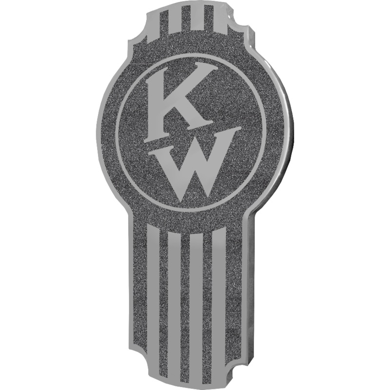 KENWORTH EMBLEM OLD STYLE BLACK METALLIC/CHROME (195)