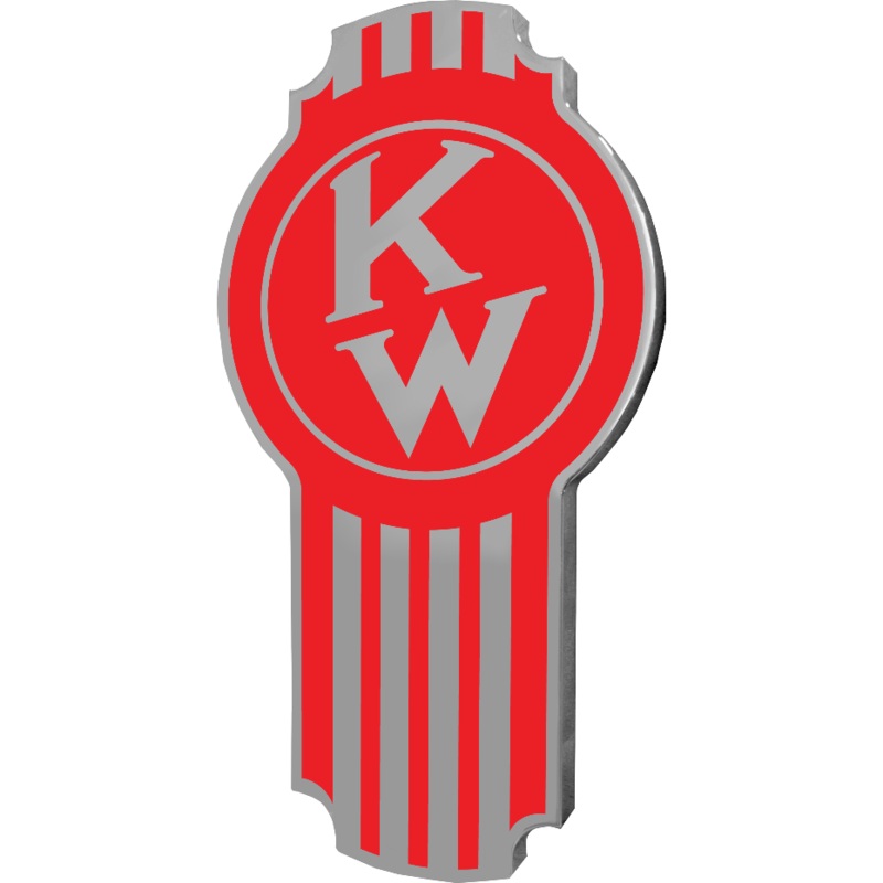 KENWORTH EMBLEM OLD STYLE CHROME/RED 440