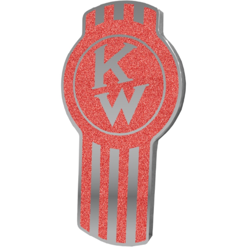 KENWORTH EMBLEM OLD STYLE RED METALLIC 481
