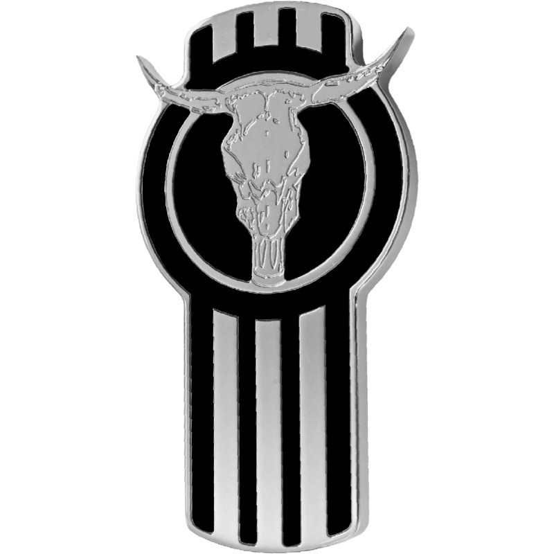 KENWORTH ENGRAVED BULLHORN EMBLEM BLACK/CHROME (190)