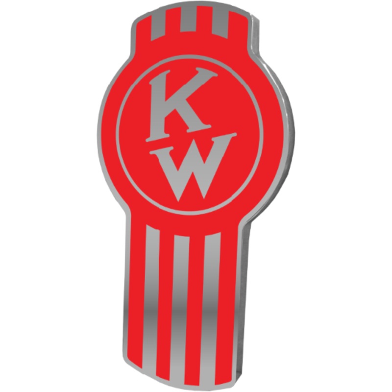 KENWORTH OLD STYLE EMBLEM CHROME/RED (440)