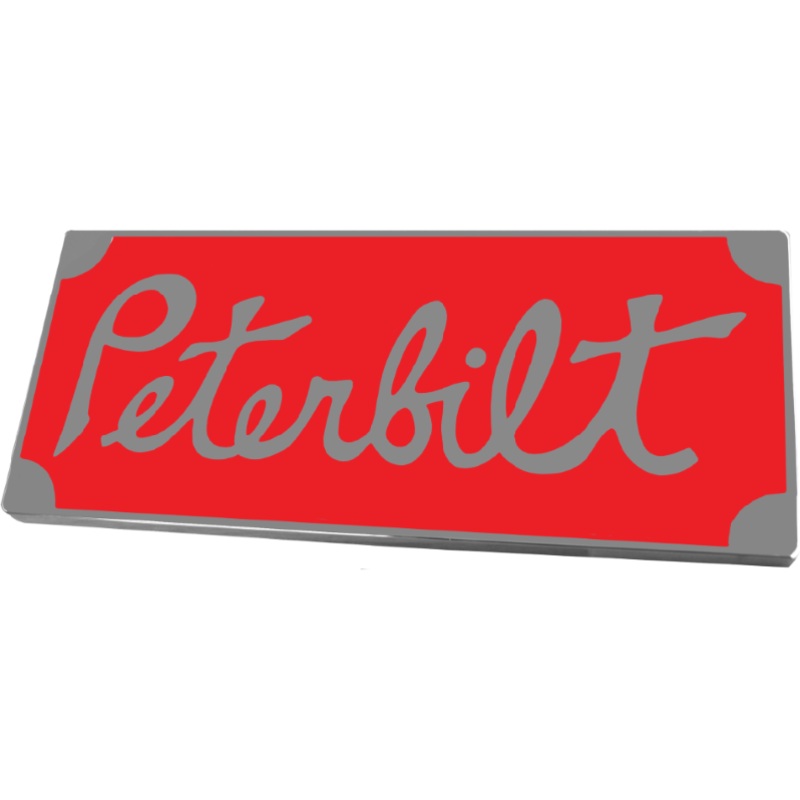 PB RECTANGULAR OLD STYLE EMBLEM CHROME/RED 440