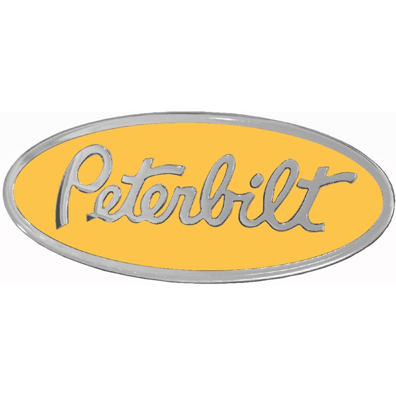 PETERBILT EMBLEM ENGRAVED OVAL YELLOW 220