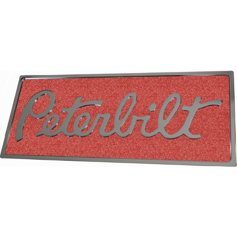 PETERBILT ENGRAVED EMBLEM RECTANGULAR METALLIC RED 481