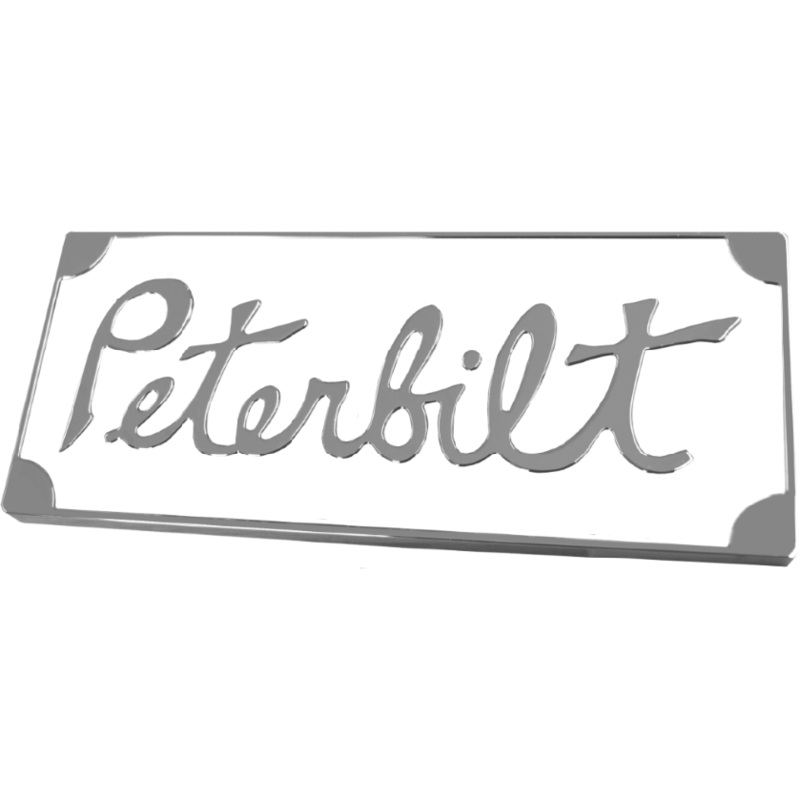 PETERBILT OLD STYLE ENGRAVED EMBLEM RECT. WHITE 108