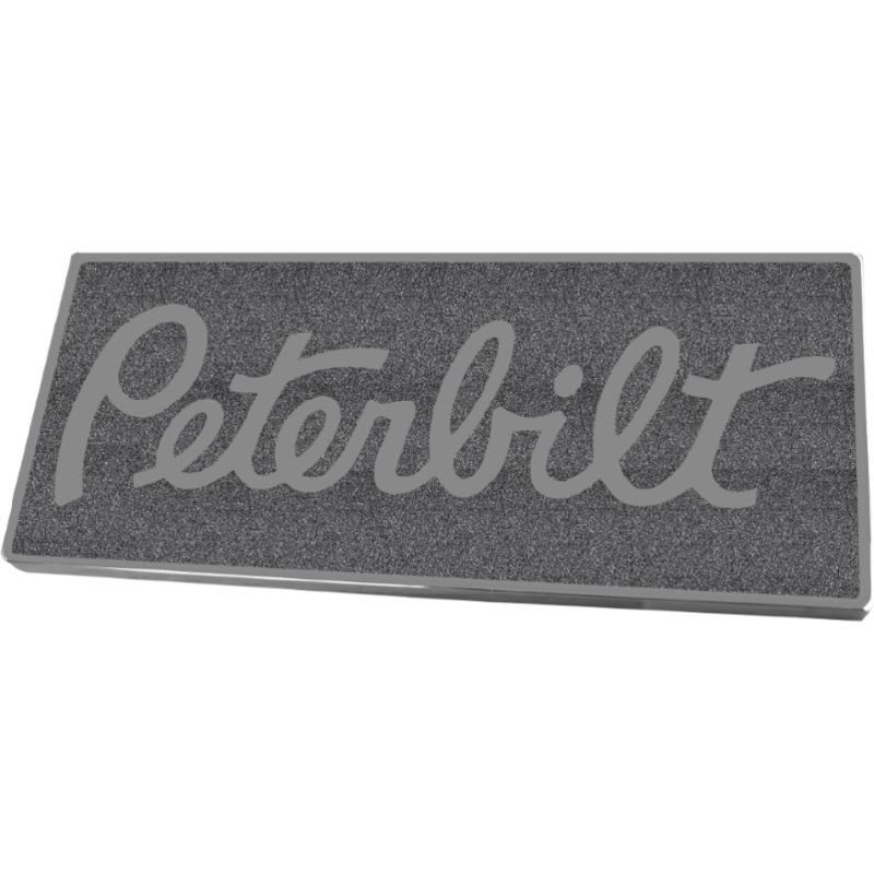 PETERBILT RECTANGULAR EMBLEM METALLIC BLACK 195