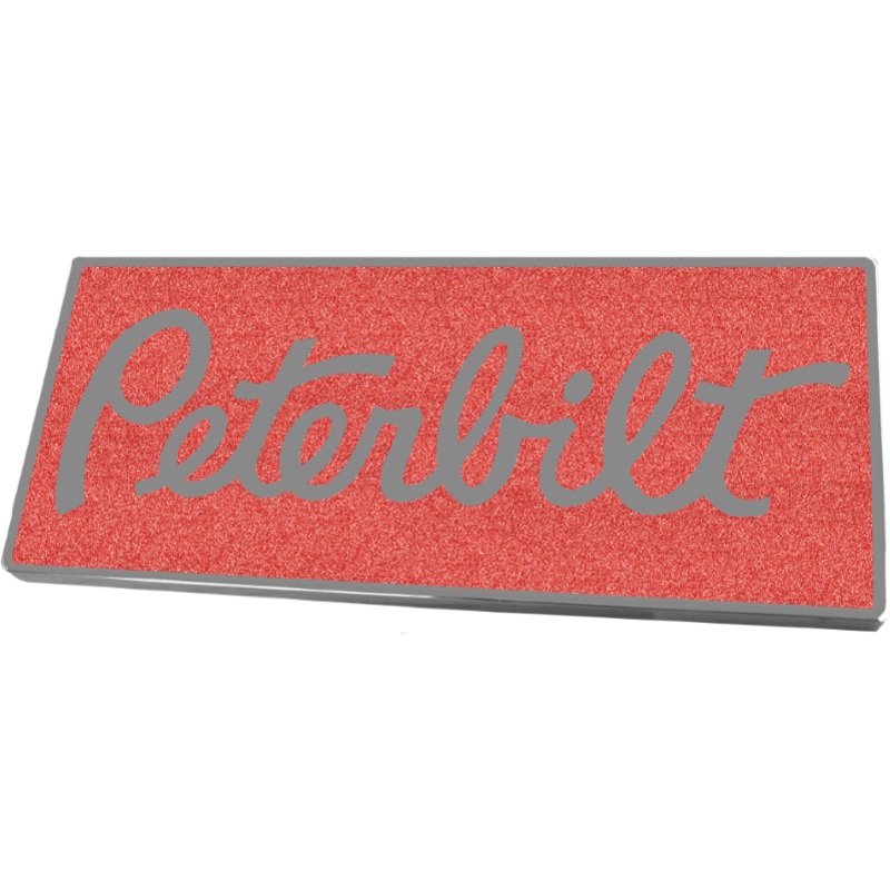PETERBILT RECTANGULAR EMBLEM METALLIC RED 481