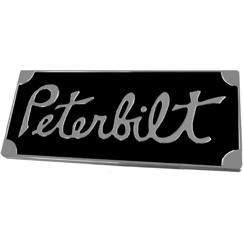 PETERBILT RECTANGULAR OLD STYLE EMBLEM CHROME/BLACK (190)