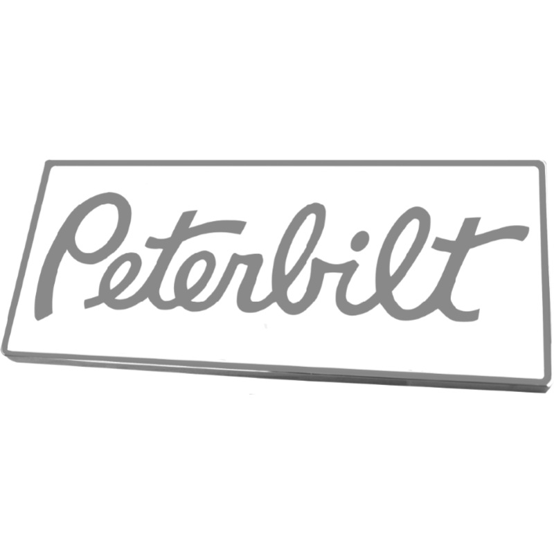 PETERBILT WHITE RECTANGULAR EMBLEM 108