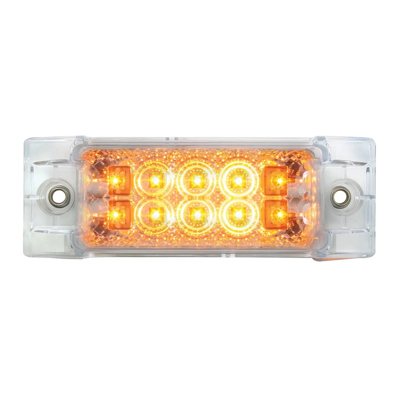 Rectangular Wide Angle Spyder LED Marker & Turn Light (AMBER/CLEAR) #76211
