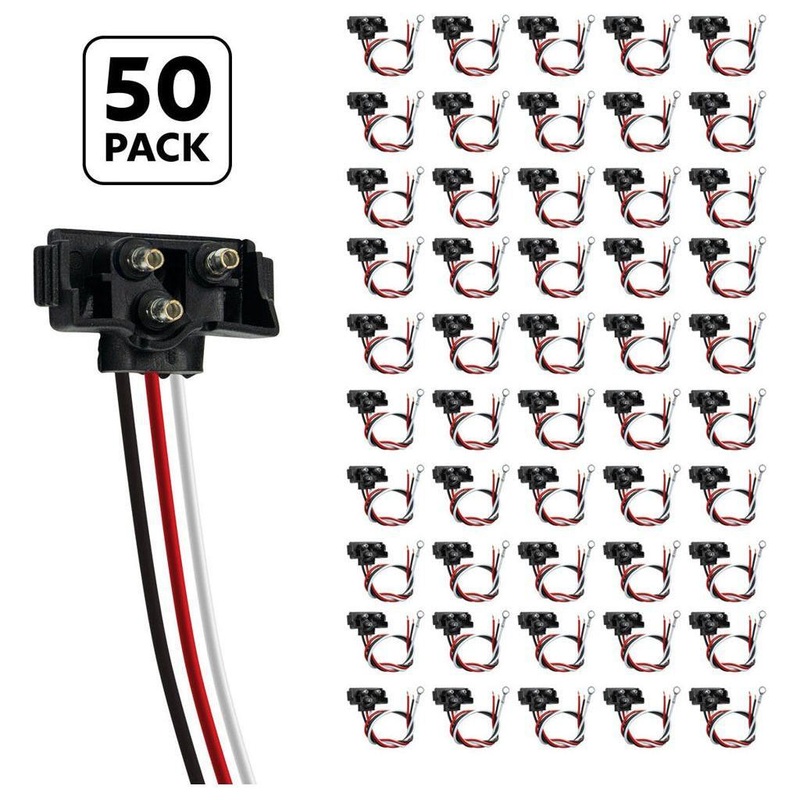 #34216p50 3 Wire Pigtail With 3 Prong Right Angle Plug – 12 Lead (Bulk) (50 PIECES)