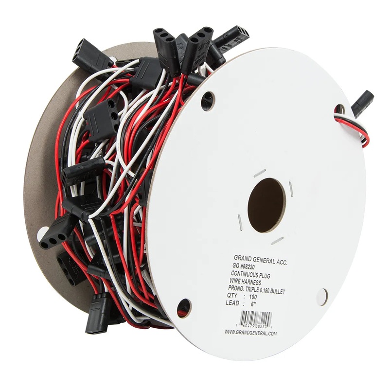 36 TRIPLE FEMALE 0.180 BULLET CONTINUOUS WIRE ROLL, 40 PLUG (SELL BY THE PLUG)