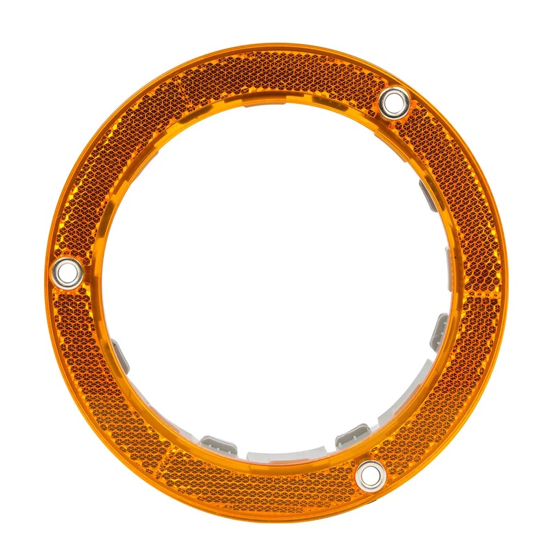 4 AMBER REFLECTIVE PLASTIC FLANGE MOUNT BEZEL
